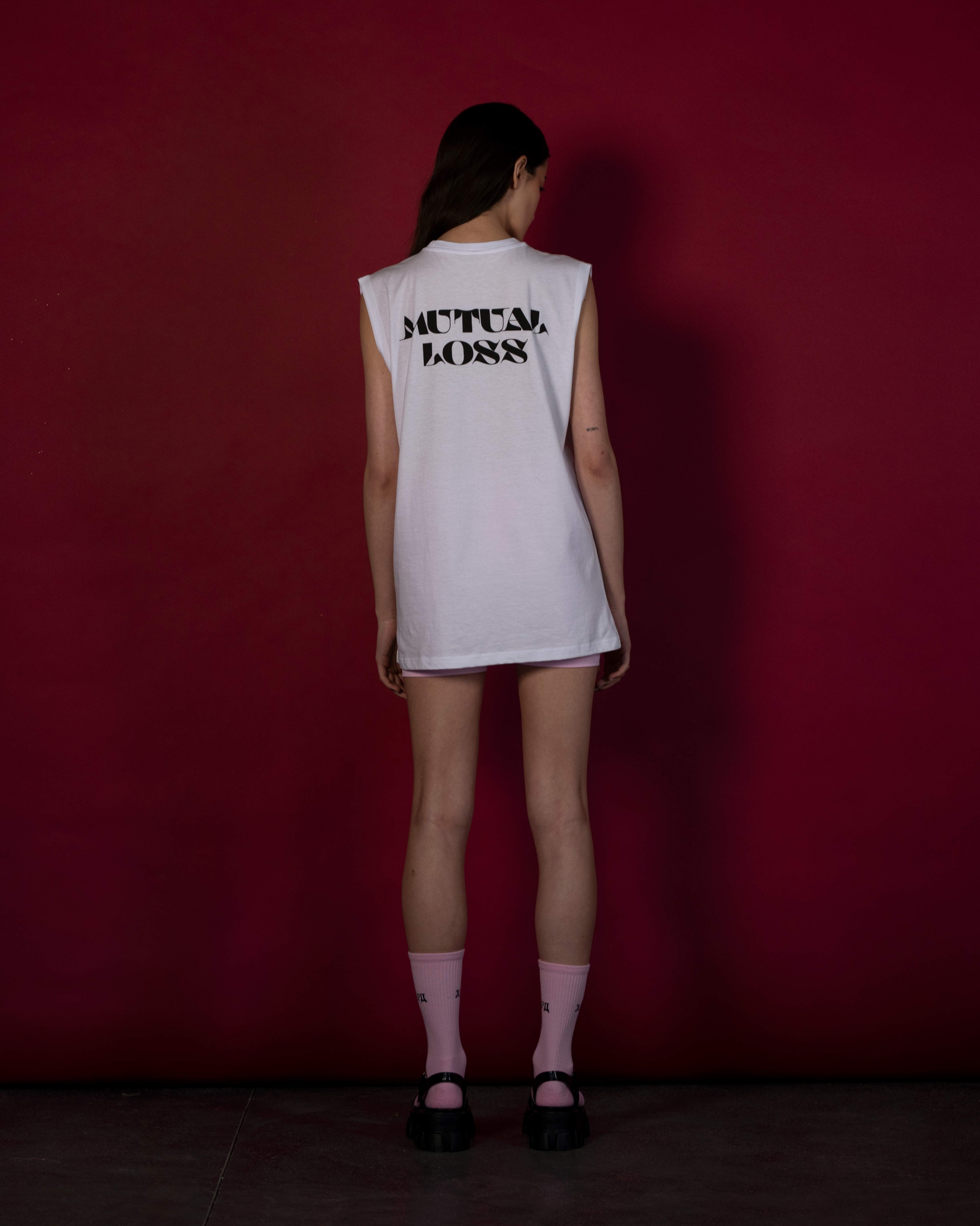Sleeveless T-Shirt , White