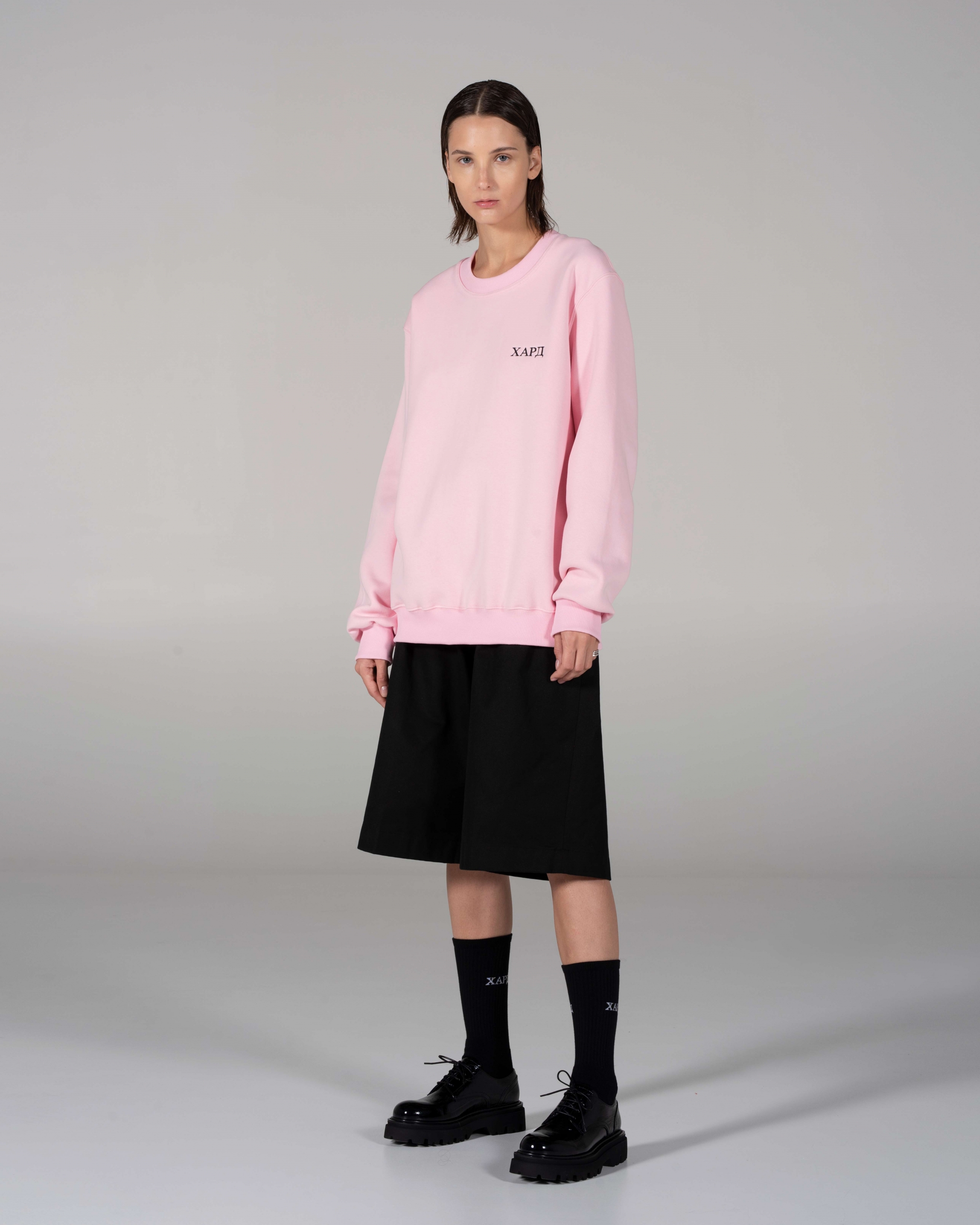Baby Pink Sweatshirt With Mini Logo