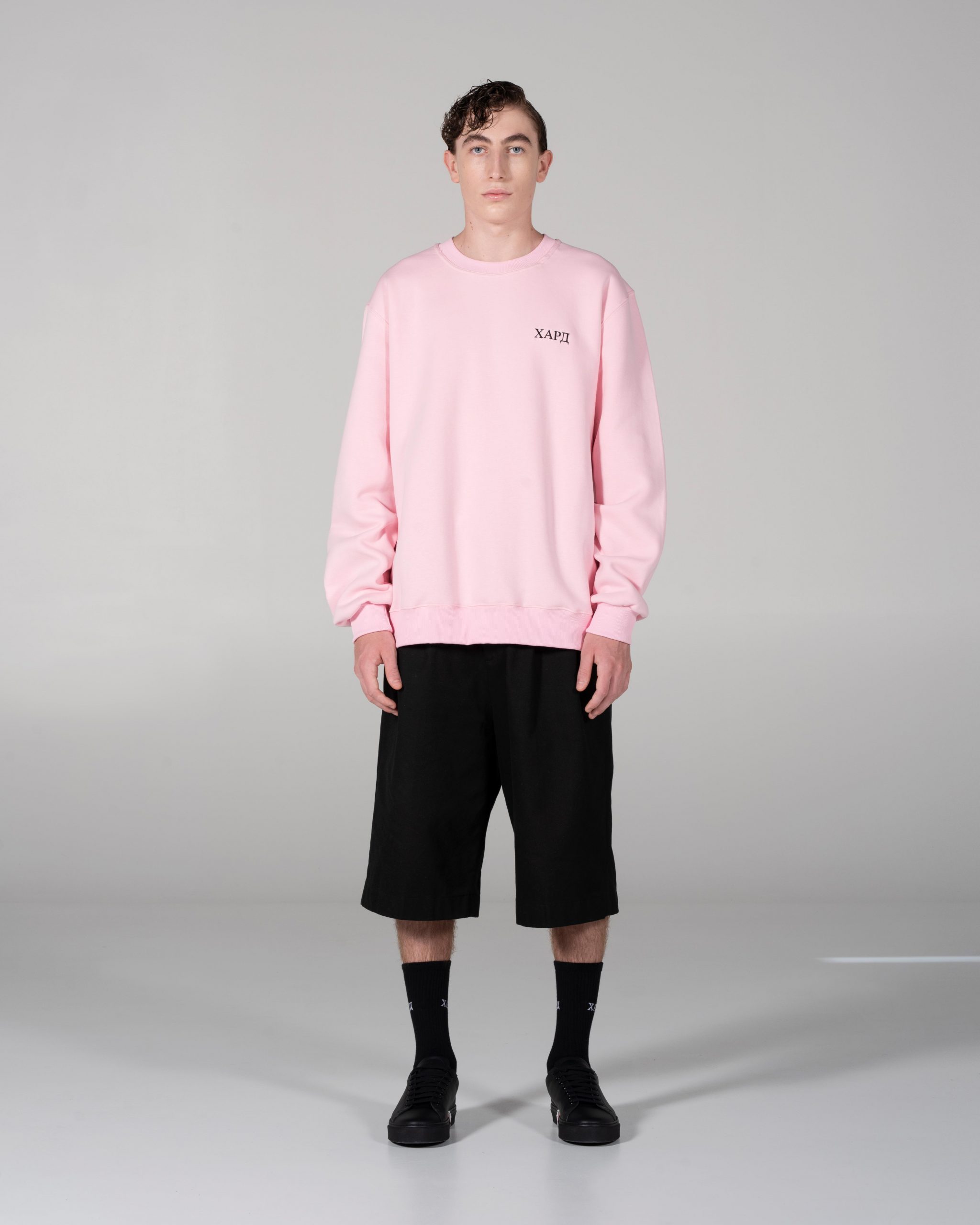 Baby Pink Sweatshirt With Mini Logo