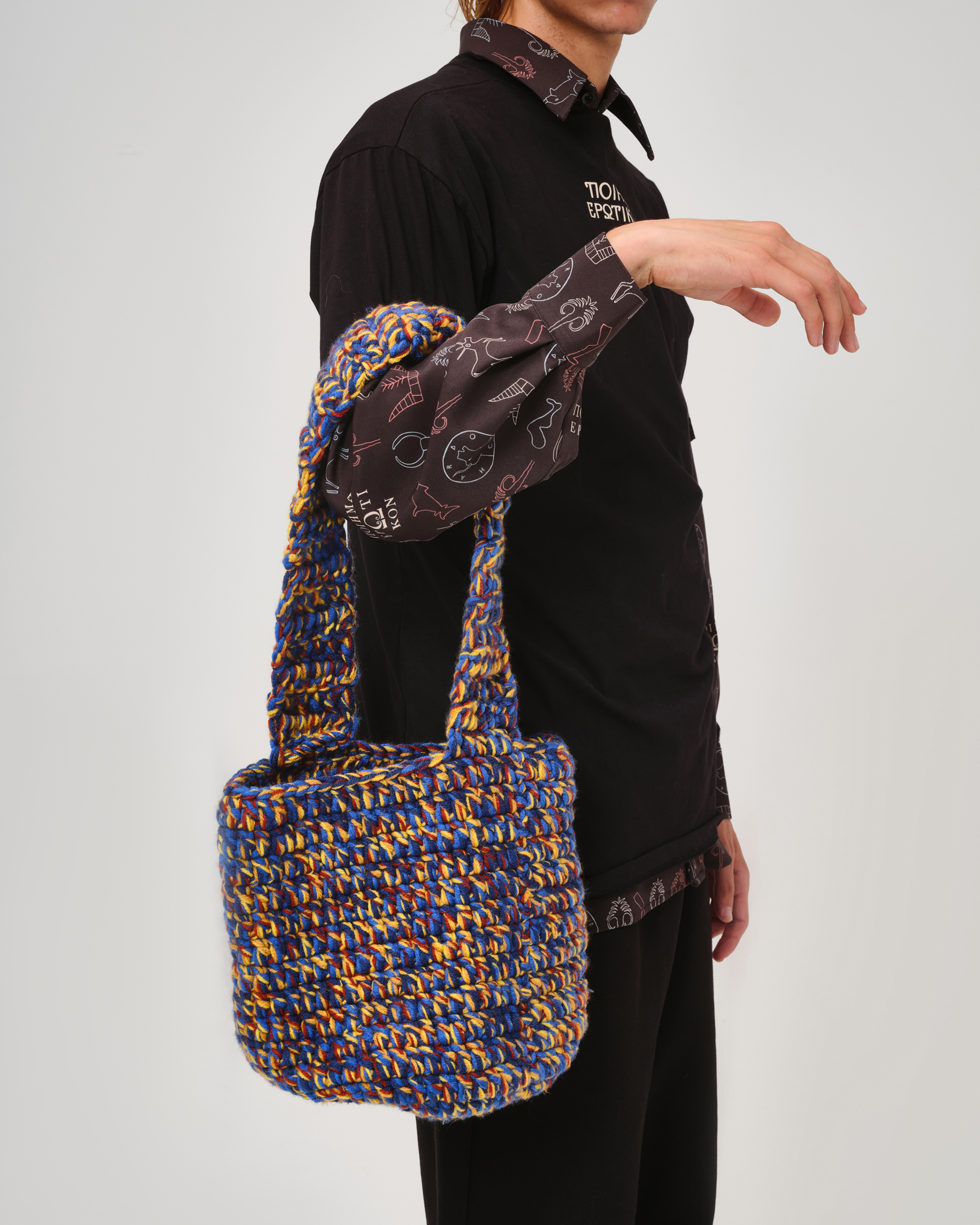 Handmade Knitted , Shoulder Bag , Colourful