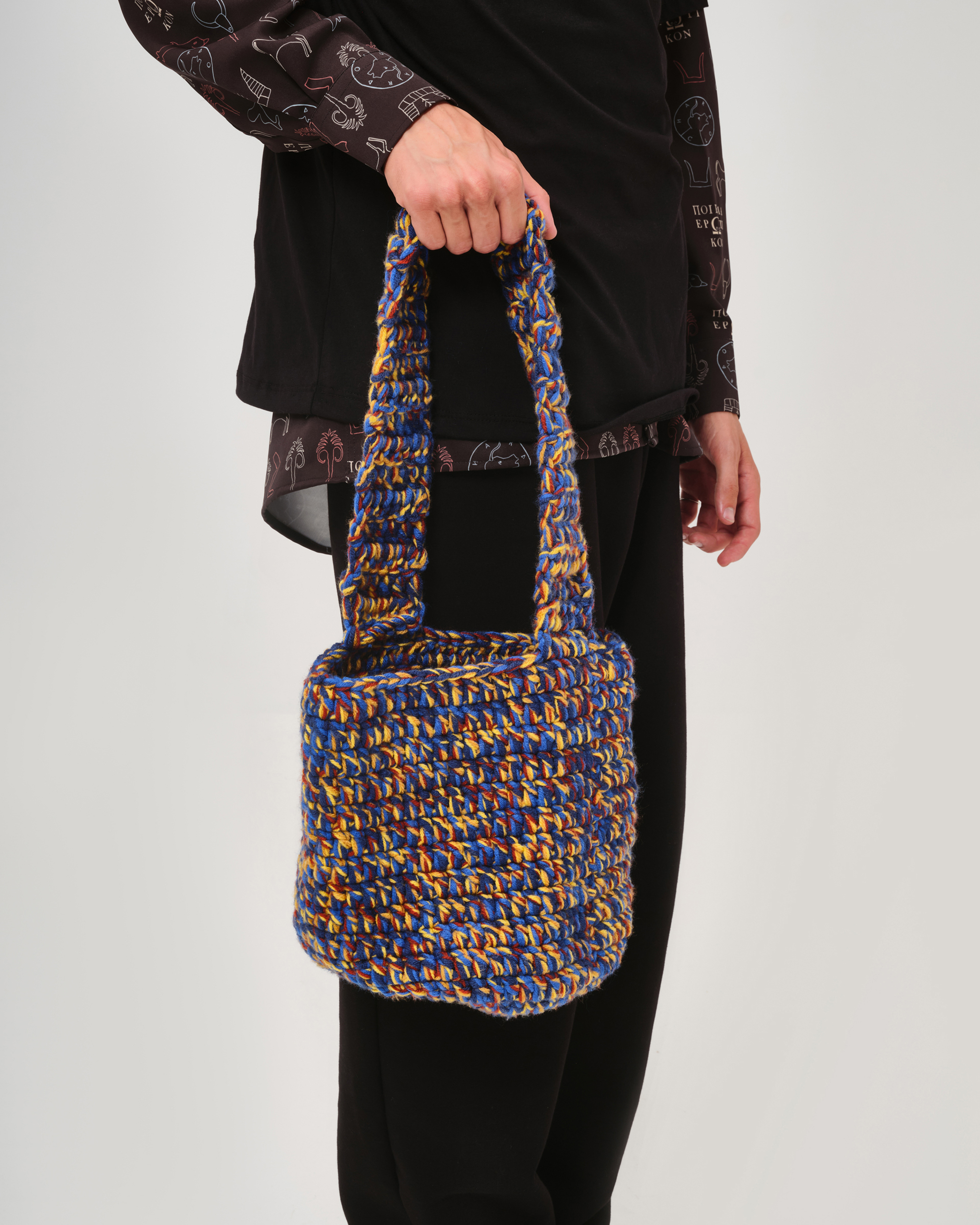 Handmade Knitted , Shoulder Bag , Colourful
