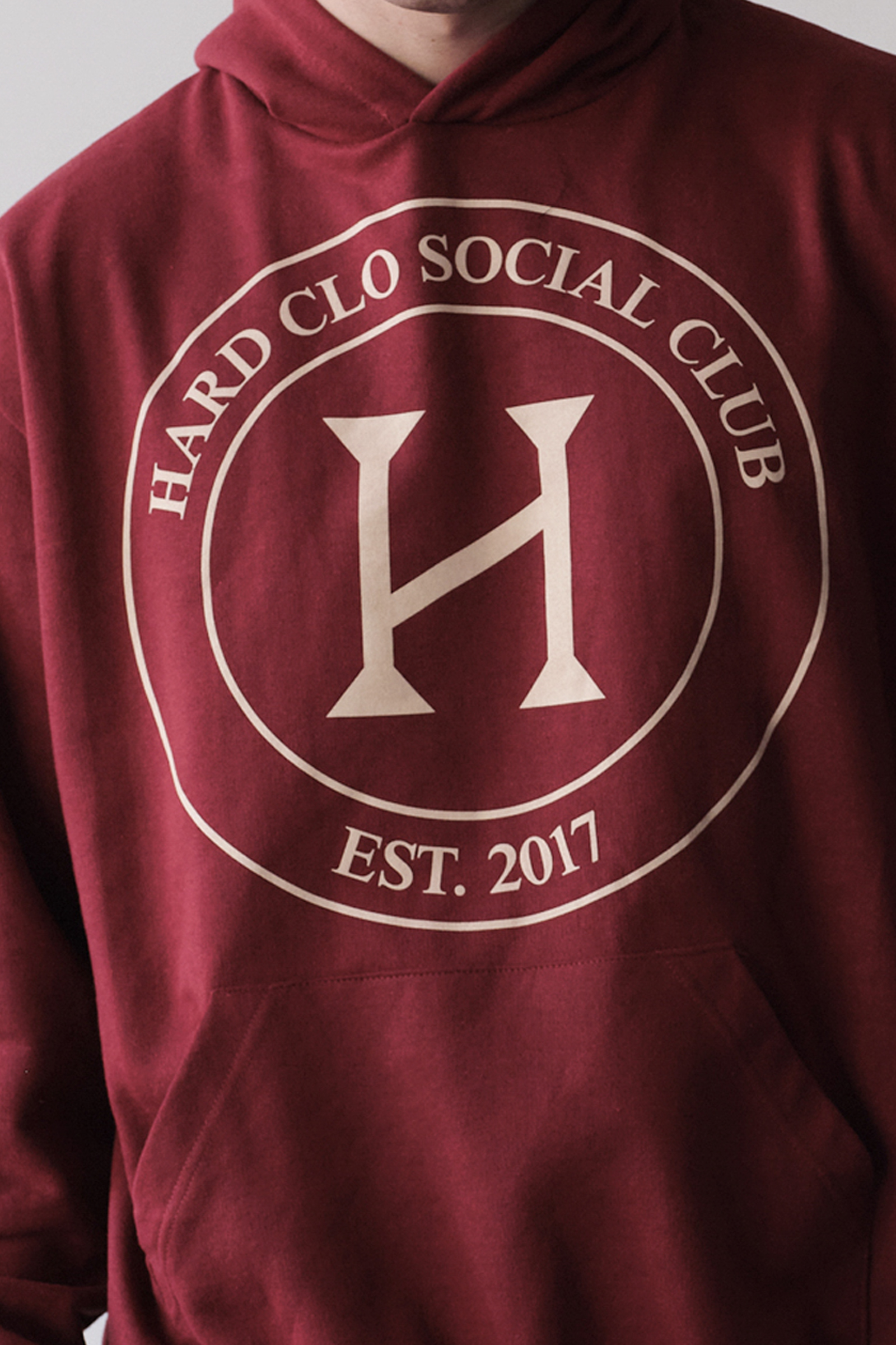 HardClo Social Club Burgundy Hoodie