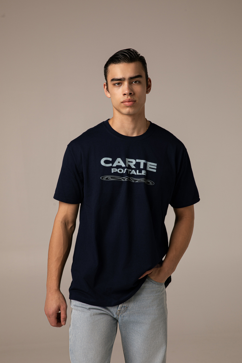 Carte Postale T-Shirt , Navy Blue