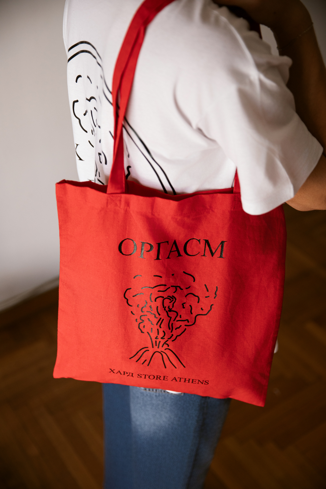 Orgasm Tote Bag , Red