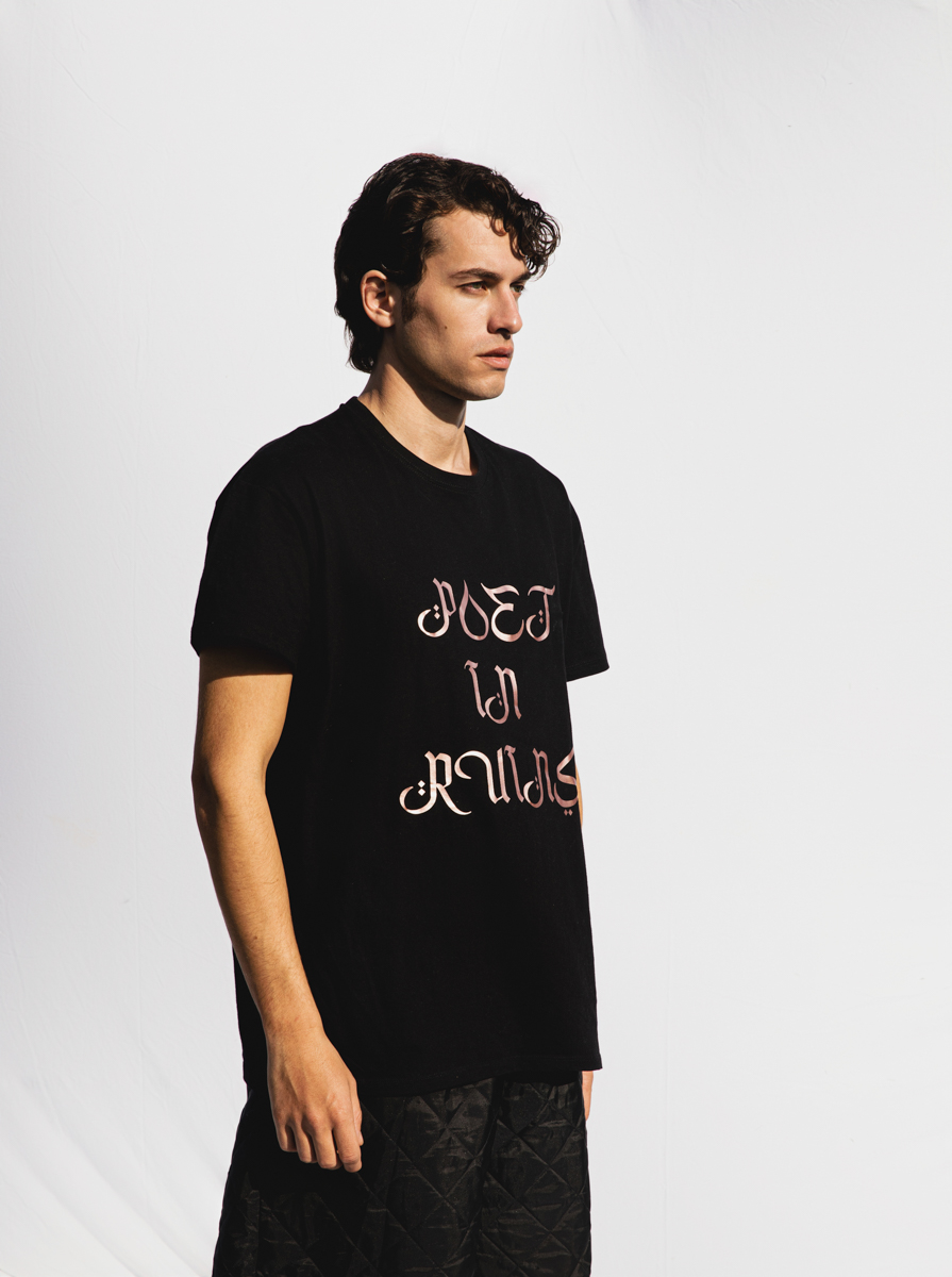 Poet In Ruins  T-Shirt , Black