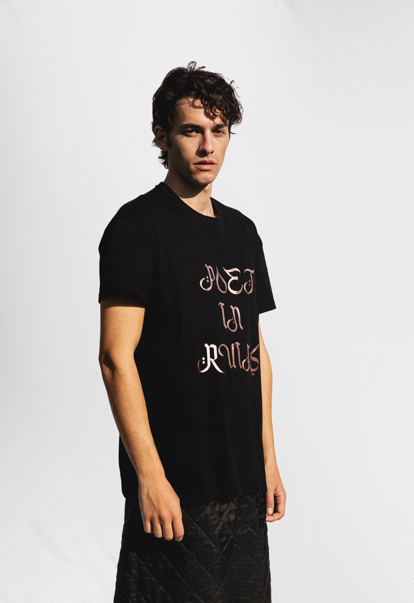 Poet In Ruins  T-Shirt , Black