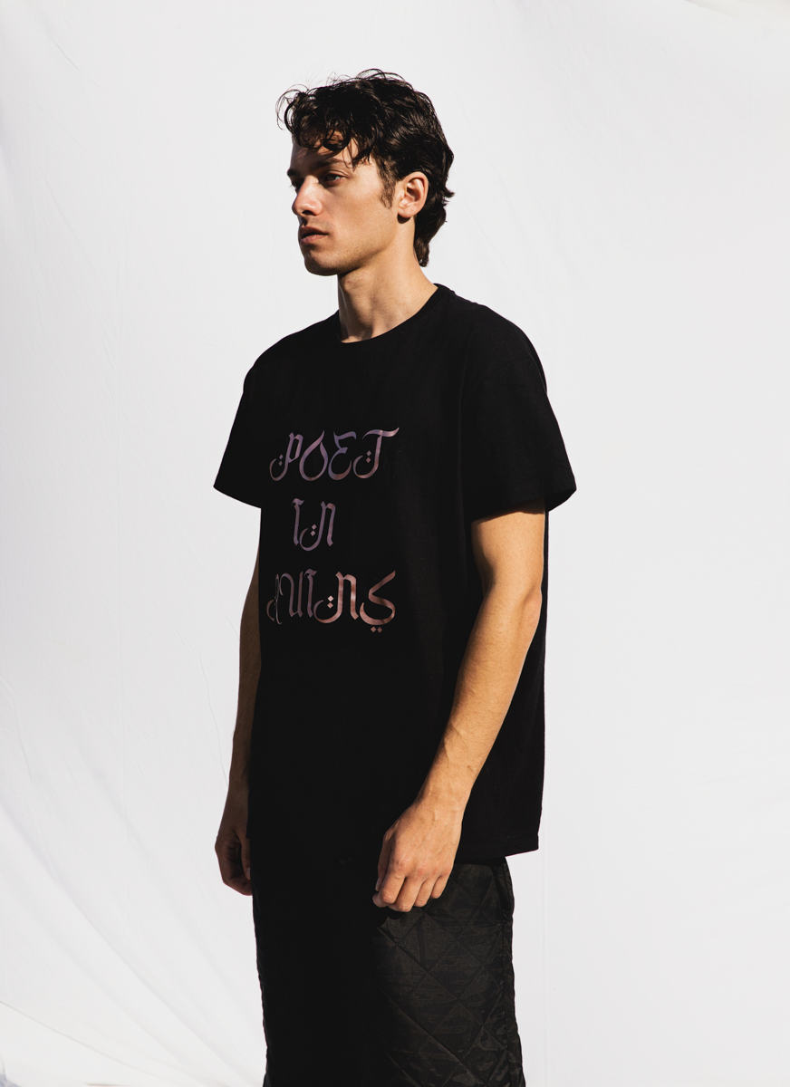 Poet In Ruins  T-Shirt , Black