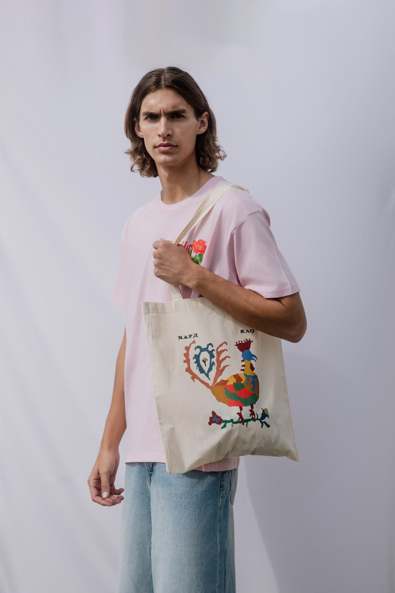 Rooster Tote Bag , Beige