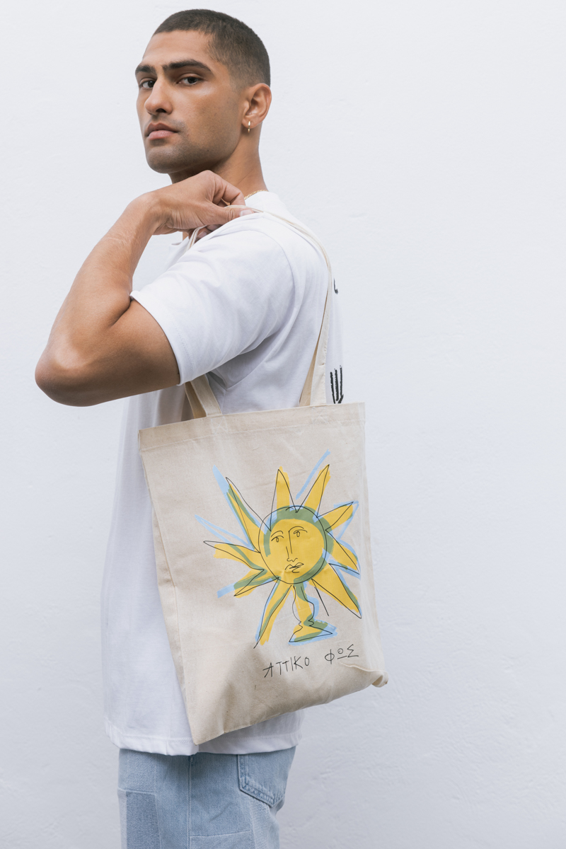 Attic Sun Tote Bag , Beige