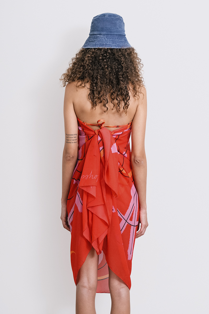 HardClo X Lipshop Pareo, I Love You Pattern Red