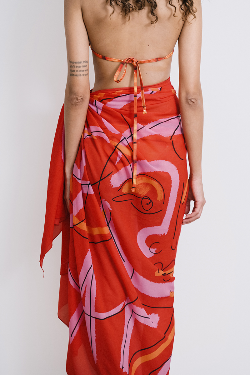 HardClo X Lipshop Pareo, I Love You Pattern Red